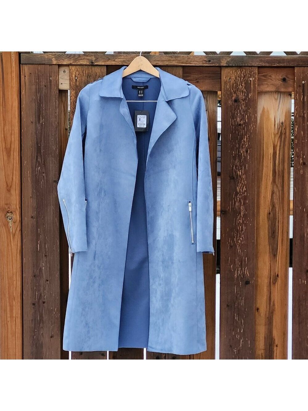 ROMANTIC Forever 21 BLUE Belted Trench Coat Women's XS BNWT